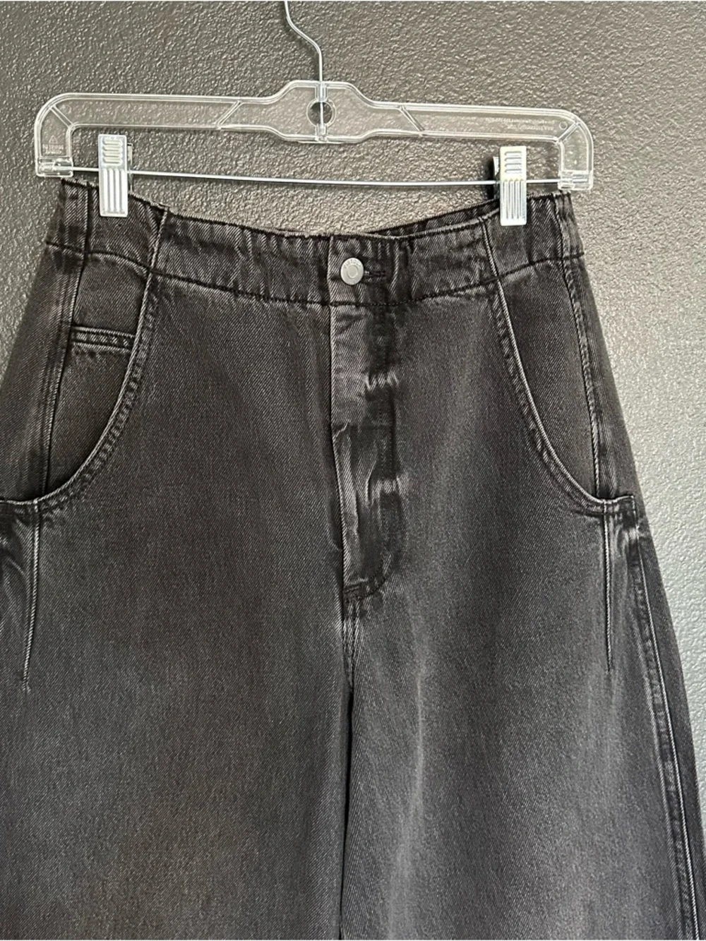 Pistola Lottie High Rise Relaxed Bowed Leg Jeans Zen Black Size 26 NWT - Picture 5 of 10